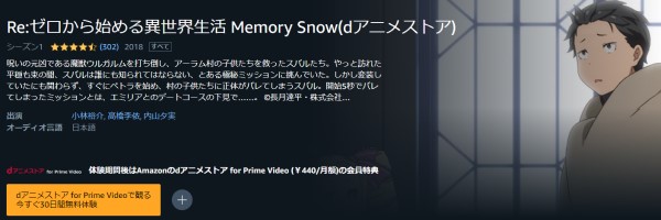 Re:ゼロ（リゼロ）から始める異世界生活 Memory Snow amazon