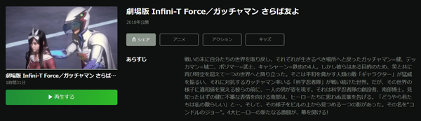 Infini-T Force ガッチャマン さらば友よ hulu